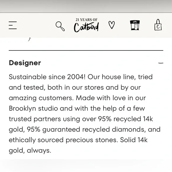 Catbird Fairy Light Black Diamond Hoops (Like-New; Gold/Black;14k) - Picture 8 of 13